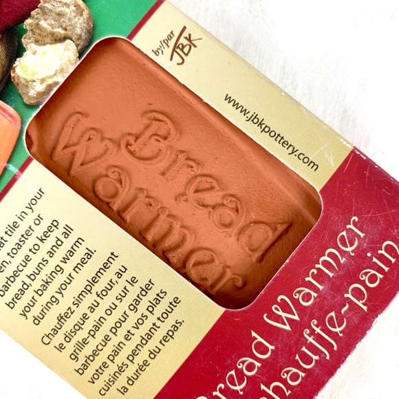 JBK Small Bread Warmer Pottery Ceramic Redware Tile 3 x 5 inches Original Box - Picture 6 of 9